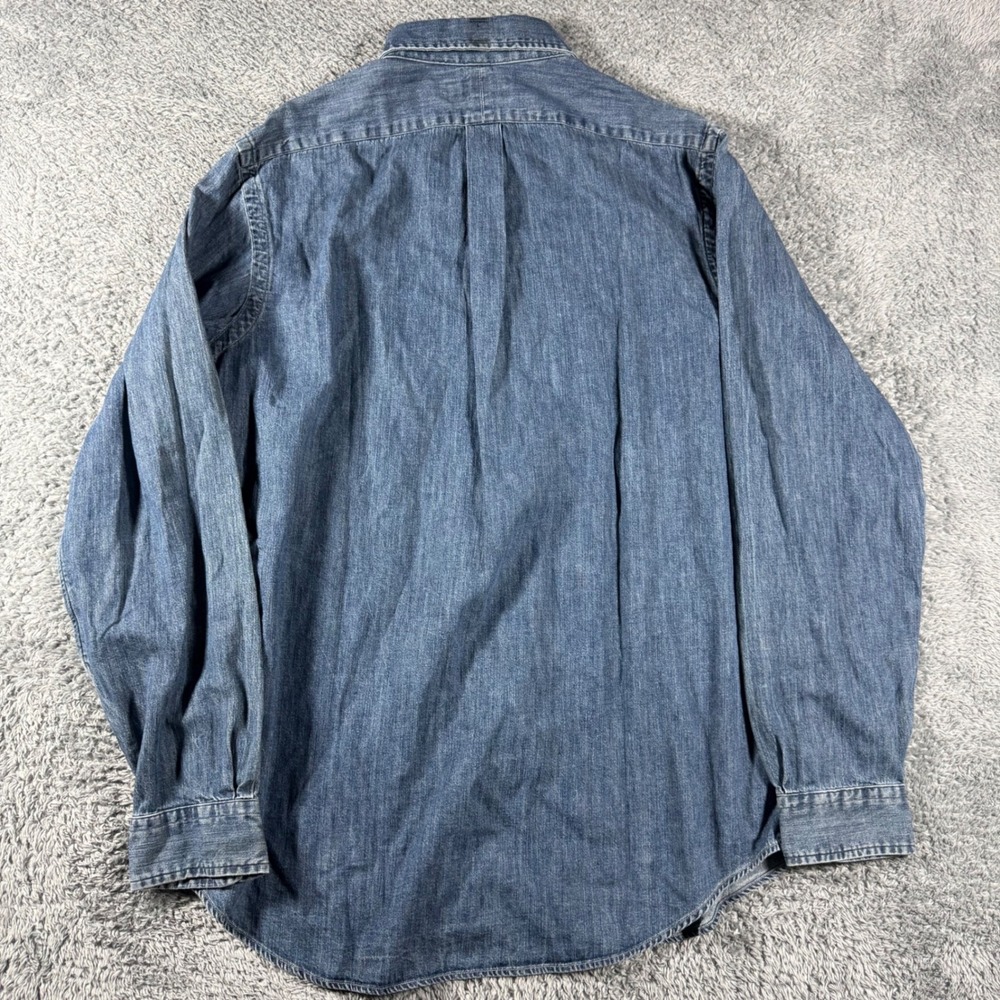 NWT Polo Ralph Lauren Denim Shirt Mens Large Classic Fit Flesh Pony Long Sleeve - Picture 4 of 6